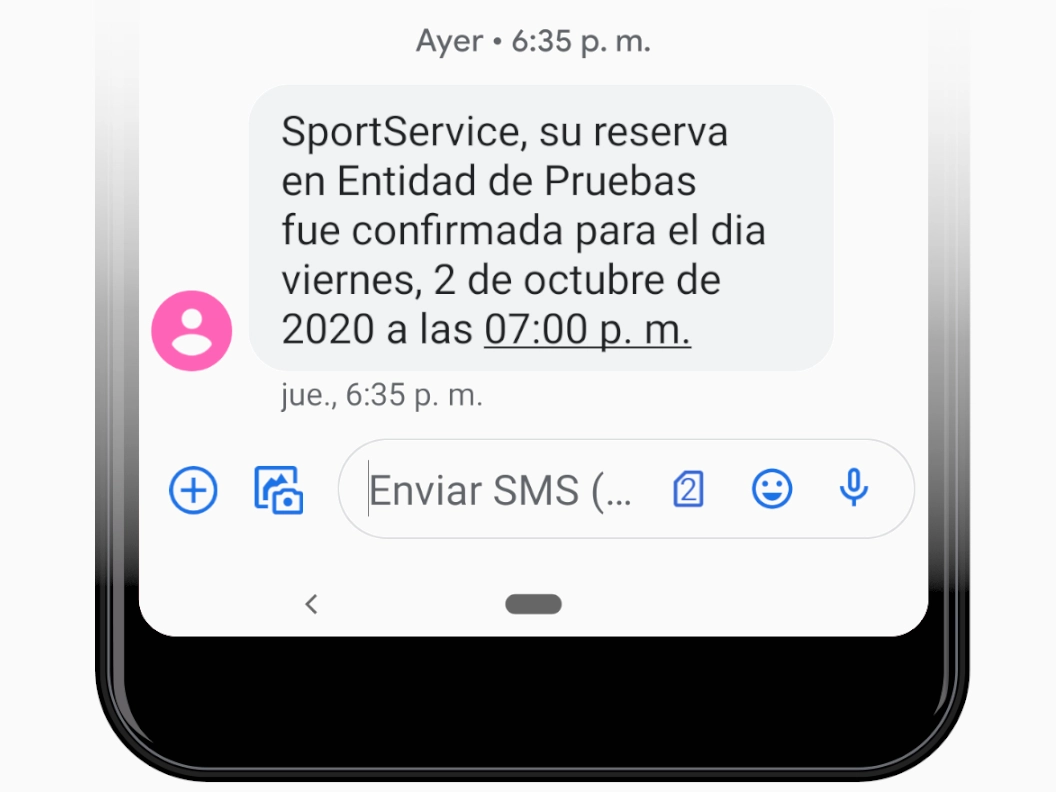 SportService - Notificaciones por SMS