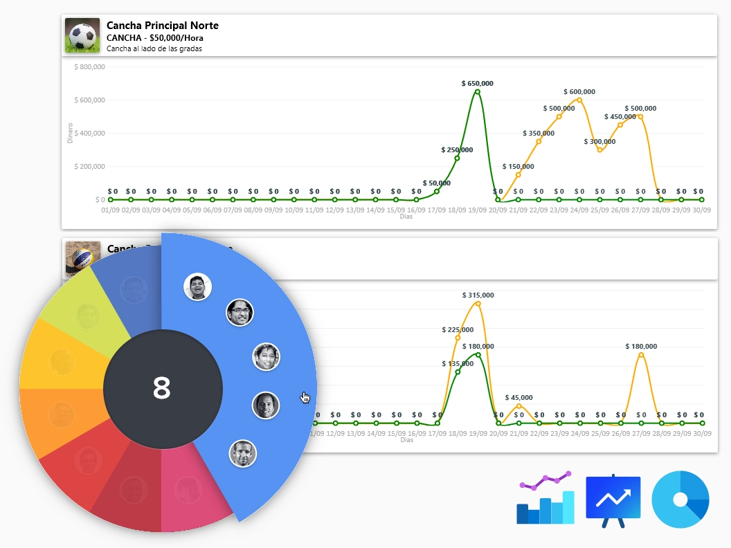 SportService - Estadisticas y Graficos