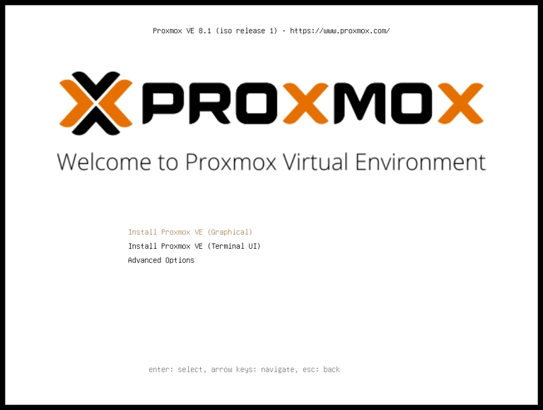 Instalación de Proxmox VE (Graphical)